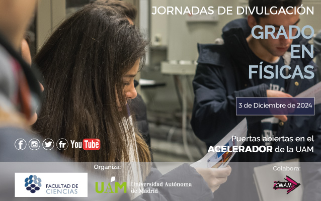 <a href="/cmamuam/">CMAM-ICTS</a> participa en las Jornadas  de puertas abiertas del grado en físicas organizado por <a href="/CienciasUAM/">Facultad de Ciencias</a> 

Como parte del día, los estudiantes visitarán el acelerador de partículas de la <a href="/UAM_Madrid/">UAM Autónoma Madrid</a>  y serán capaces de llevar a cabo un pequeño experimento

#cmam_divulga #ICTSNews