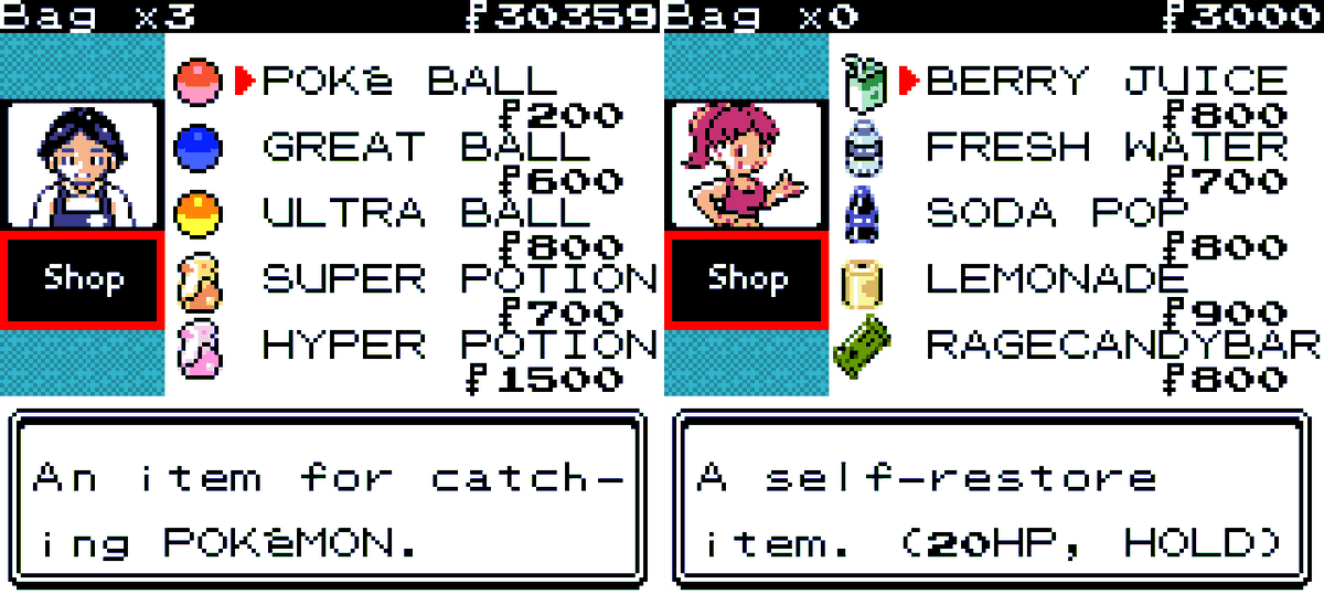 Here's a look at the new and improved shop layout. There's a little picture of the shopkeeper that changes depending on who is behind the counter!