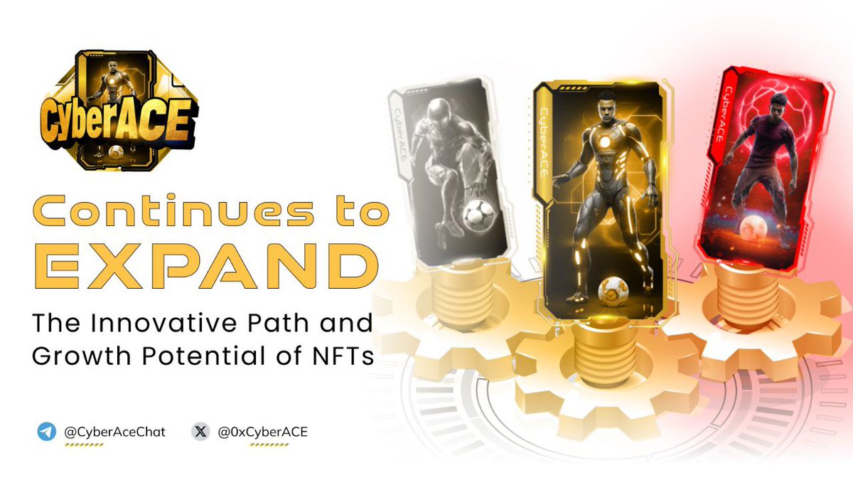 TopOnedao's tweet photo. The innovative path and growth potential of #NFTs are just getting started, and #Cyberace is leading the charge! 

💥 With groundbreaking projects and new opportunities, we're pushing the boundaries of digital assets. 🌐💡

#Innovation #Blockchain #NFT #CyberAce https://t.co/I1l8sQeyAx