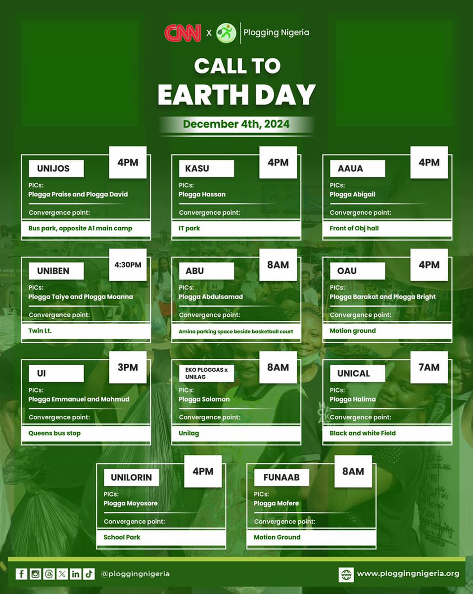 queenhallelujah's tweet photo. I'd be leading Plogging Nigeria,University of Ibadan to join CNN in the Call to Earth Day plogging Episode.
It is an opportunity to make the Earth better, so, we'd do this 💪💪
#CalltoEarthDay
#EnvironmentMatters
#Keepfittokeepclean https://t.co/goGFnrmf8D