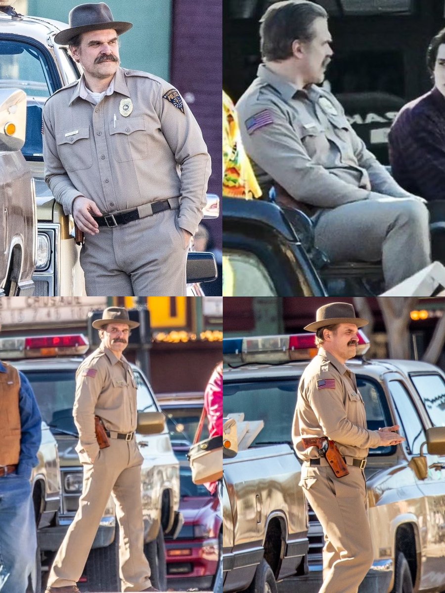 davidkharbourbr's tweet image. O XERIFE VOLTOU! 🚨 Novas fotos do David Harbour no set de gravações da quinta e última temporada de Stranger Things.