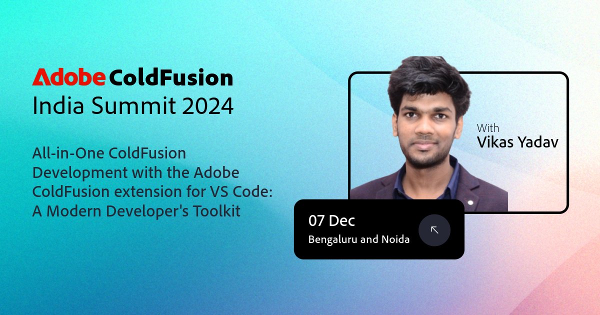 coldfusion's tweet image. Get ready to explore how the Adobe ColdFusion Builder extension for VS Code can revolutionize your coding process. Vikas Yadav will guide you through tools that make coding faster, debugging simpler, and workflows seamless at #CFSummitIndia2024.
#coldfusion #VSCodeExtensions