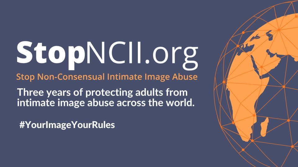 DigitalRightsPK's tweet photo. We’re marking three years of @StopNCIIorg, a global tool protecting over 1,000,000 images from being shared online without consent.
Protect your intimate images with https://t.co/41lcOy5vq7 and reshare to spread the word.
#YourImageYourRules https://t.co/fqPiyTyjkd