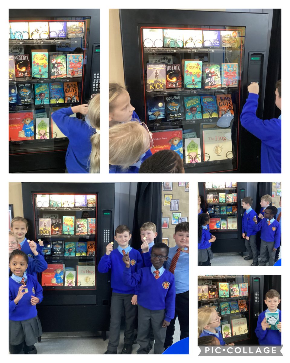 Our bookworms are very excited to see all the children’s wish list books in our new vending machine! The children can earn tokens as a reward for great progress in reading. The book is their gift to keep 🐛 📚 🎁 Reading for pleasure at OLSB!@bcw_cat