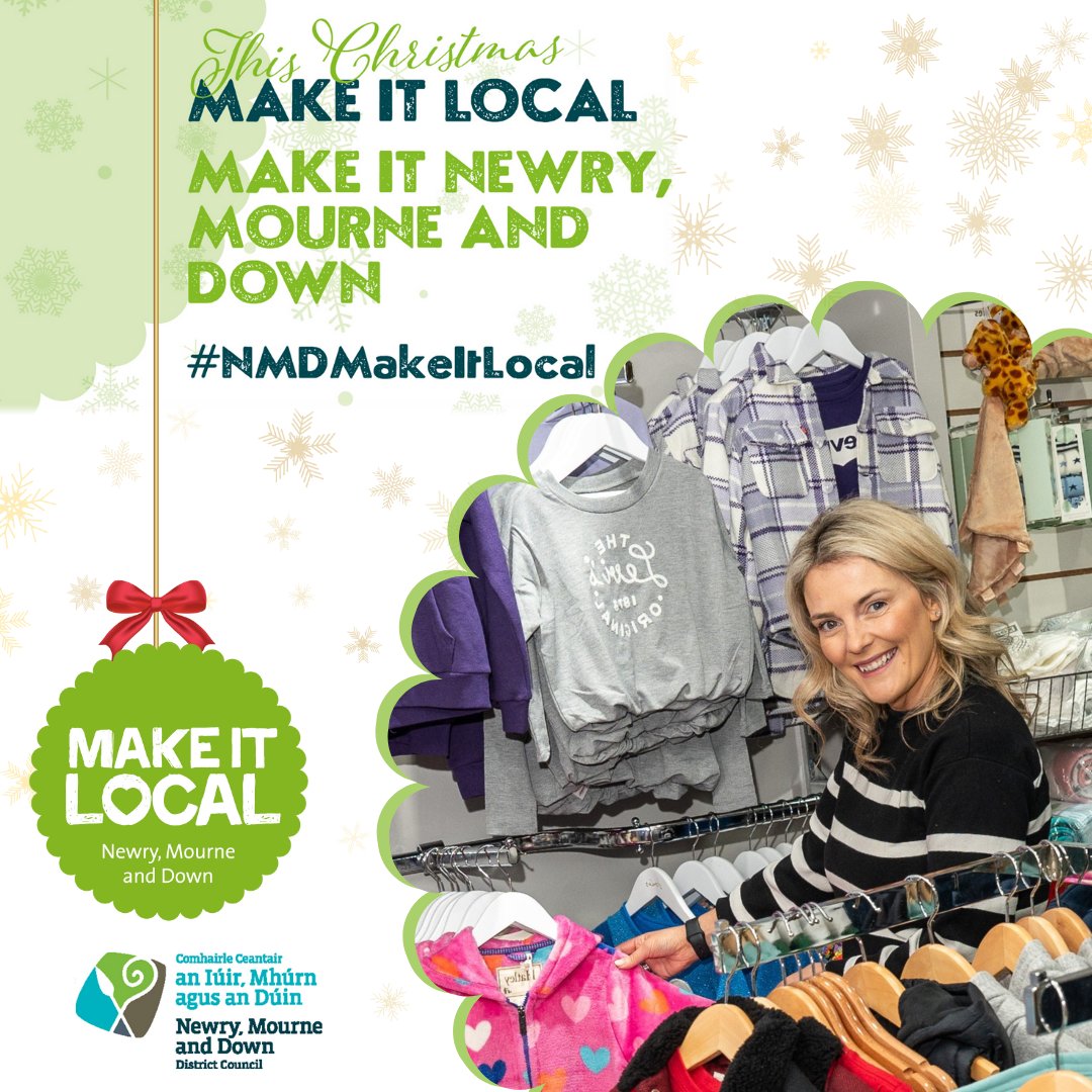 Give your Christmas shopping real style when you Make It Local 🛍

Our town and city centres are bursting with fantastic local shops full of amazing Christmas gifts and treats! 📍🎁

Discover tempting stylish treasures like Murphy's Fashions Kilkeel - a family run ladies and