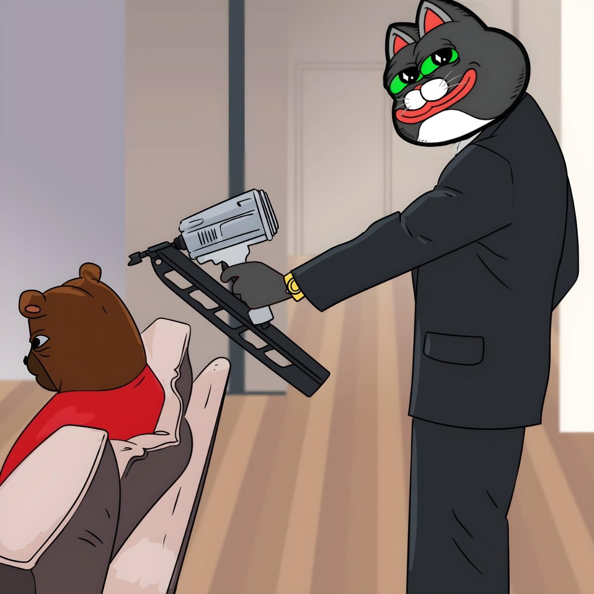 joshh1017's tweet photo. @TrystanNFT Fvck the bear up, Released the bull
@TrystanNFT my meme entry
#PEPECAT #CommunityVibes
#PEPECAT #MemeartContest #BullMarketFun https://t.co/y7am49U57u