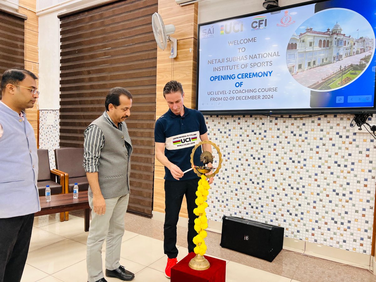 SAI_Patiala's tweet image. 🚴‍♂️✨ Exciting Start to the UCI Coaching Course!

We’re proud to kick off the UCI Level-1 and Level-2 Coaching Course, organized by the Cycling Federation of India in collaboration with the UCI World Cycling Centre and Sports Authority of India. 
#CyclingIndia #UCI #CoachingCourse