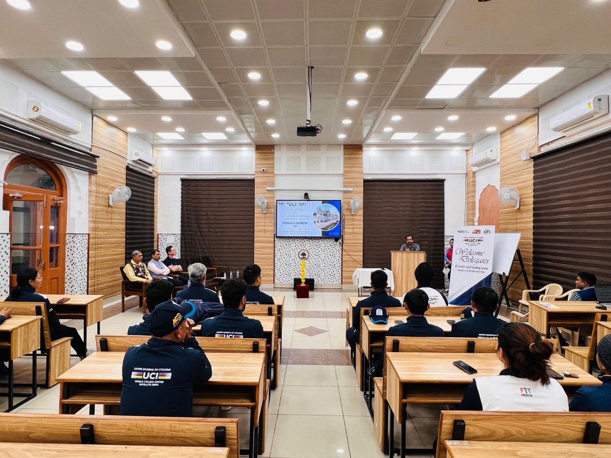 SAI_Patiala's tweet image. 🚴‍♂️✨ Exciting Start to the UCI Coaching Course!

We’re proud to kick off the UCI Level-1 and Level-2 Coaching Course, organized by the Cycling Federation of India in collaboration with the UCI World Cycling Centre and Sports Authority of India. 
#CyclingIndia #UCI #CoachingCourse