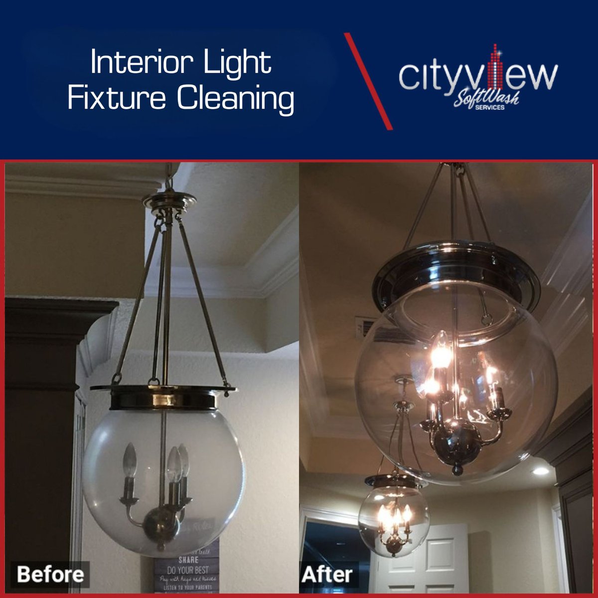 GoCityview's tweet image. Brighten Up Your Space with Clean Lighting Fixtures! ✨
Improves light quality
Enhances room aesthetics
Removes dust and allergens
Extends fixture lifespan
Experience the difference with our professional cleaning service today! Call us at 479.242.8439