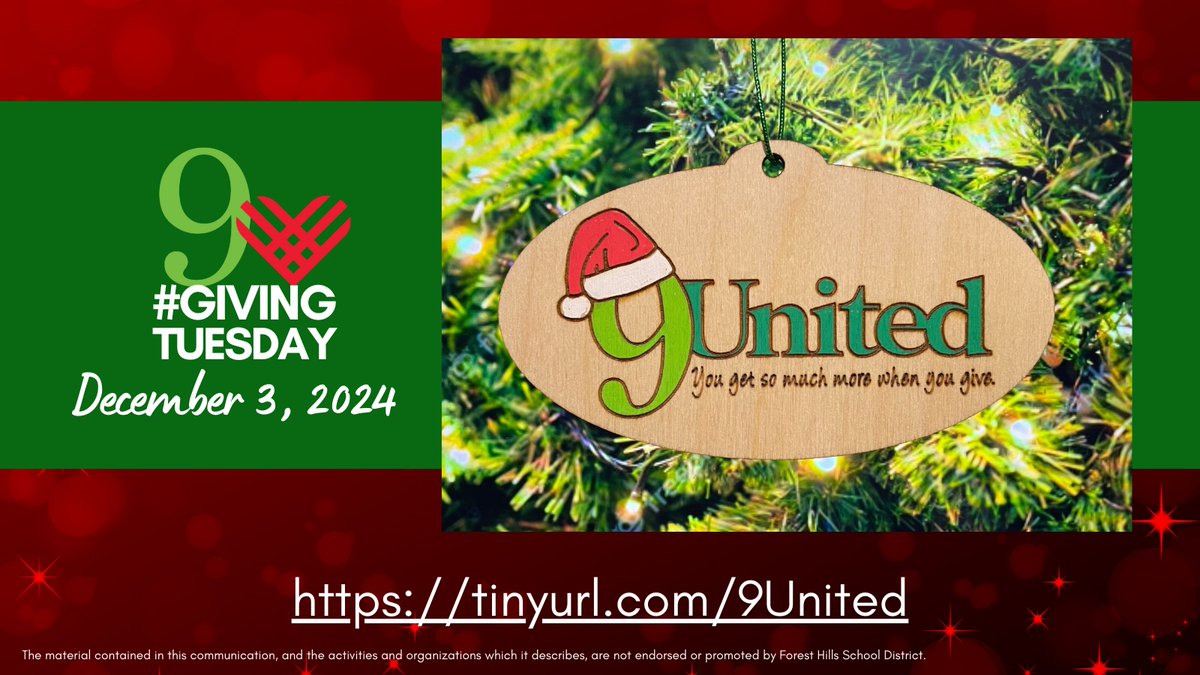 Thank you for your generosity! Let's keep it going on #GivingTuesday! Please consider making a donation to 9United 9united.wufoo.com/forms/r1vuvfzy… ... THANK YOU!