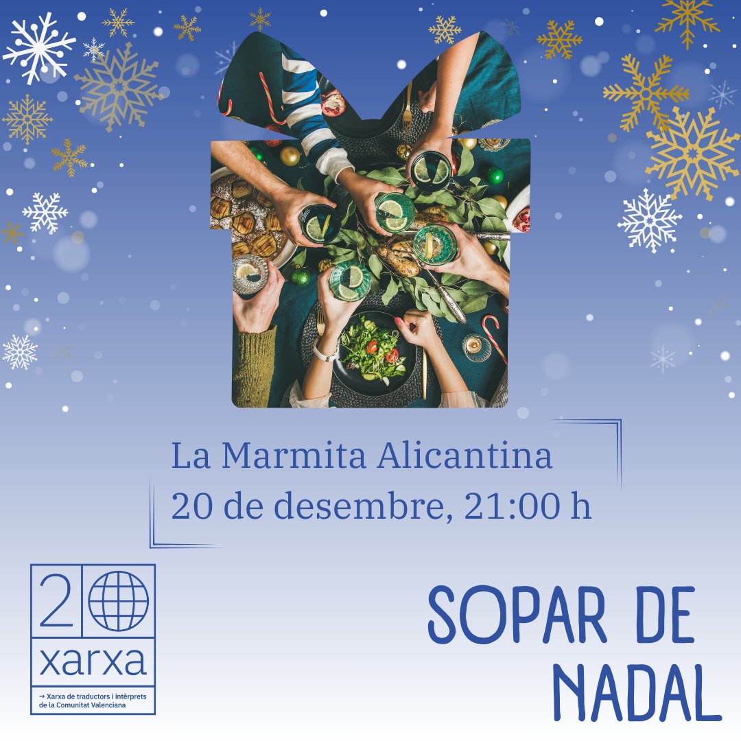 xarxativ's tweet photo. 🎄Cena de navidad en Alicante:
¿Cuándo? Viernes, 20 de diciembre a las 21.00 h
¿Dónde? La Marmita Alicantina. C. Díaz Moreu, 49, 03004 Alicante
¿Quién? ¡Os esperamos a todas/os!
¿Qué? A la carta.
¿Cuánto? 30-40€/persona
Enlace de inscripción → https://t.co/13yzBDCCwG https://t.co/6LzdBcXyLV