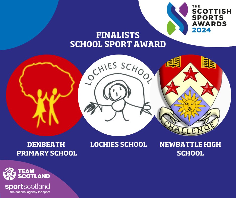 #ScottishSportsAwards24 | School Sport Award spotlight ✨

This year, nominations for this category came from the National Lottery funded sportscotland School Sport Award, with over 1000 schools now engaged across Scotland.

Meet our finalists 👇
sportfirst.sportscotland.org.uk/articles/ssa24…