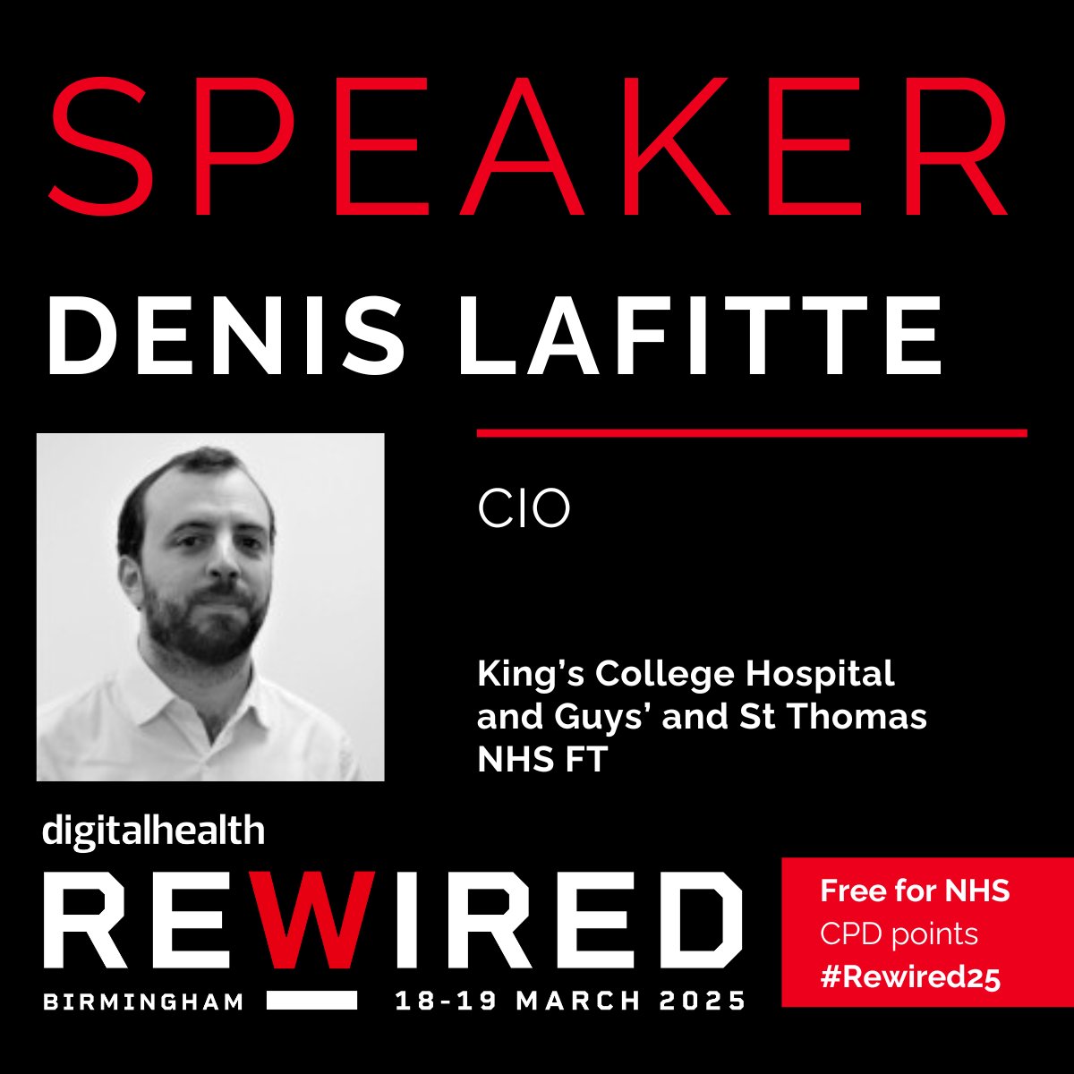 DHRewired's tweet photo. How do you respond to a major cyber-attack? Denis Lafitte (@KingsCollegeNHS, @GSTTnhs) will share lessons learned from the Synnovis ransomware incident at #Rewired25. Don’t miss this deep dive on crisis management and digital resilience. 

Register now > https://t.co/XEGX5q9jqf https://t.co/8m8ADzgGIq