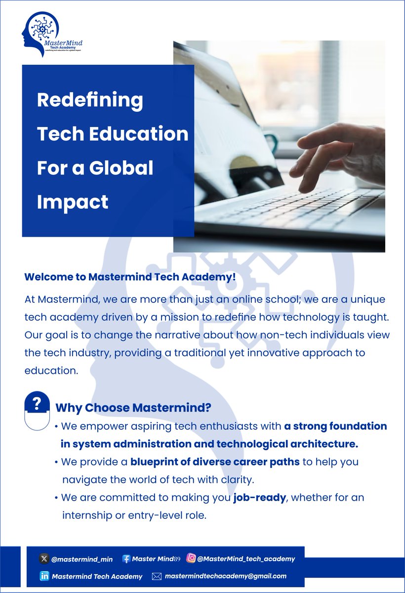 ExecuteAcademy's tweet image. Welcome to Mastermind Tech Academy, where we’re not just teaching technology. We are transforming how it’s learned! 💻🌍#LearnCodeTransform #NextLevelTechSkills #LagosTechCommunity #PowerUpYourCoding #EndOfYearTechGoals #UnlockTechPotential