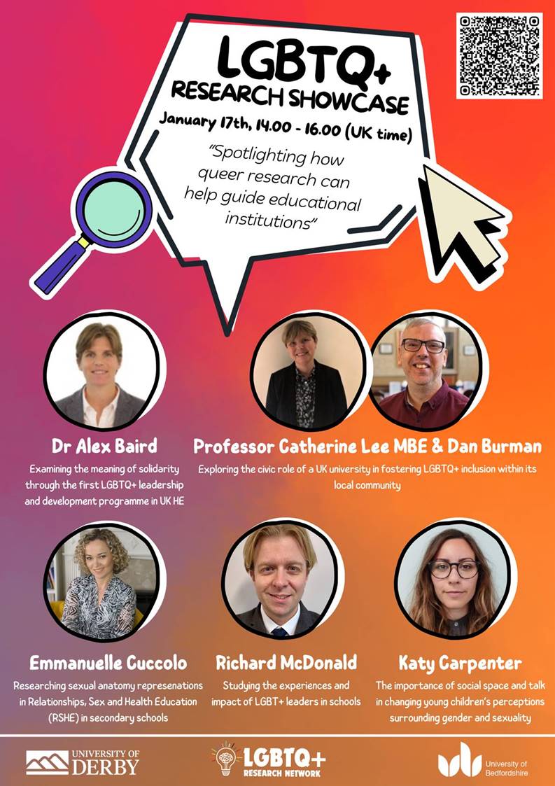 UoB_SASS's tweet image. LGBTQ+ Research Showcase event taking place on 17th January - you can find out more and sign up here: prideprogress.co.uk/lgbtq-research…