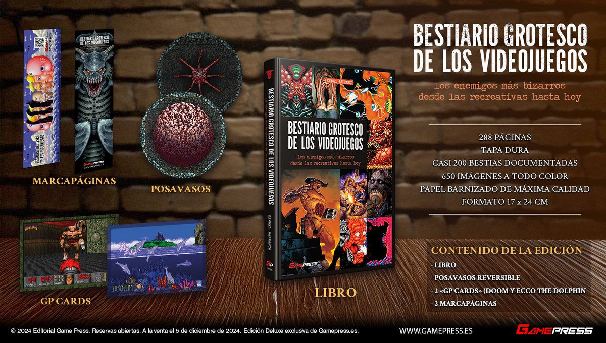 Este jueves, 5/12, sale a la venta el libro más bestial del año (literalmente).

Hazte con la Edición Deluxe del Bestiario Grotesco de los Videojuegos de <a href="/s_barranco_/">samuel barranco</a> , y sus extras exclusivos, en bit.ly/GPBestiario