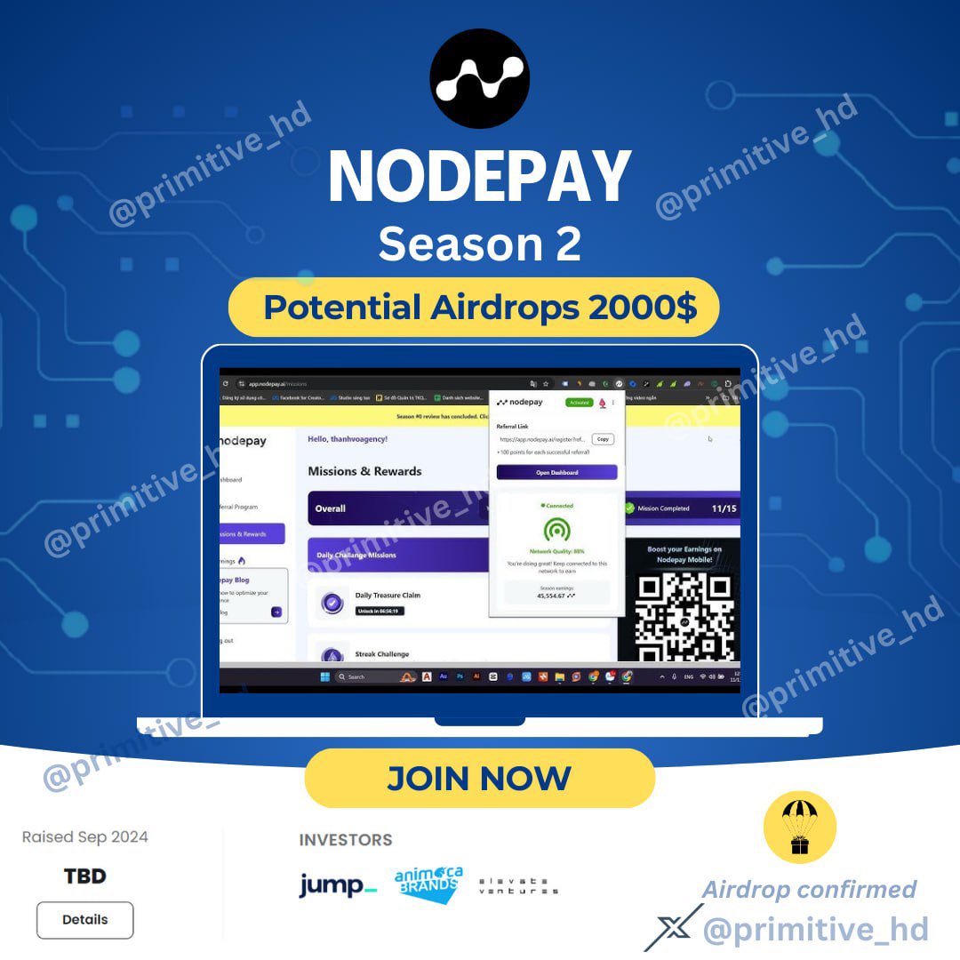 OussamaLimen's tweet photo. @mr_cbillionaire Nodepay session 2 potential airdrops upto 2000$, Join now 👉🧨https://t.co/8HC4ktvjR1 https://t.co/tpw6H4e6k3