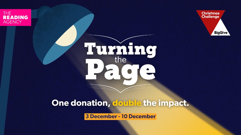 The <a href="/BigGive/">Big Give</a> #ChristmasChallenge begins TODAY! 
1 in 6 adults in the UK struggle to read and we're on a mission to change this. All donations made this week will be DOUBLED, with proceeds going to our adult literacy programmes.

Donate now bit.ly/4fTYbPN #TurningthePage