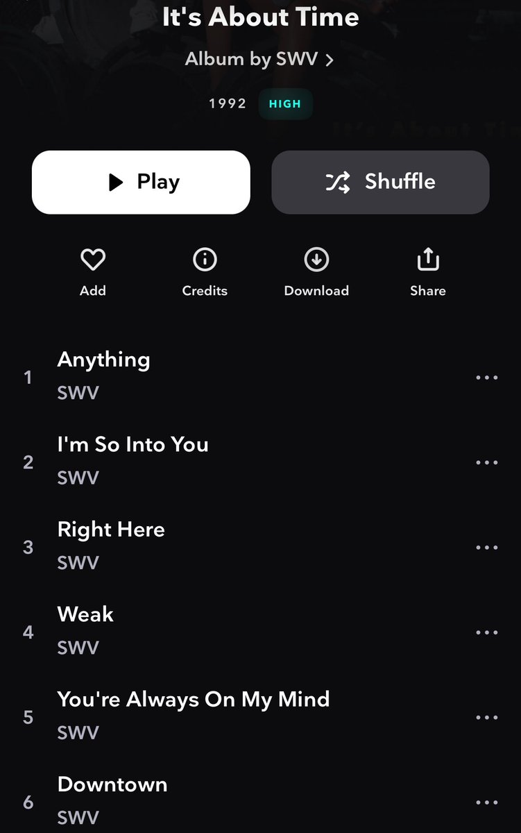 Not many artists have a six song run like this to start off their album…debut at that! SWV came with it!