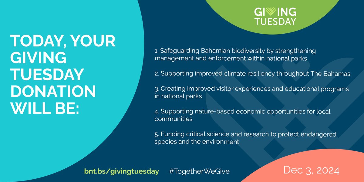 National parks are special places that safeguard the very beauty that defines The Bahamas &amp; preserve our natural heritage. Today you have a chance to support a lifeline for these extraordinary spaces. Donate to our #GivingTuesday2024 campaign at bnt.bs/givingtuesday !