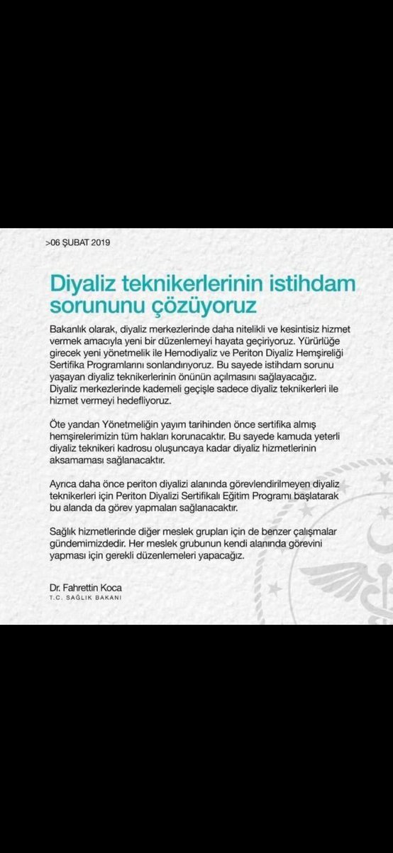 TangEzgi's tweet photo. İstihdam sorunumuzun tek çözümü yönetmelik 
@drmemisoglu 
#DiyalizYönetmeliğiUnutuldu https://t.co/DRo81NHjgt