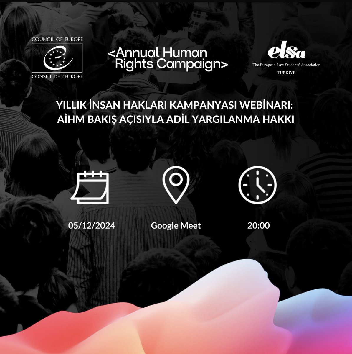 <a href="/ELSA_Turkiye/">ELSA Türkiye</a>’nin daveti üzerine 5 Aralık’ta adil yargılanma hakkını konuşacağız. Nazik davetleri için çok teşekkür ederim🙏🏻