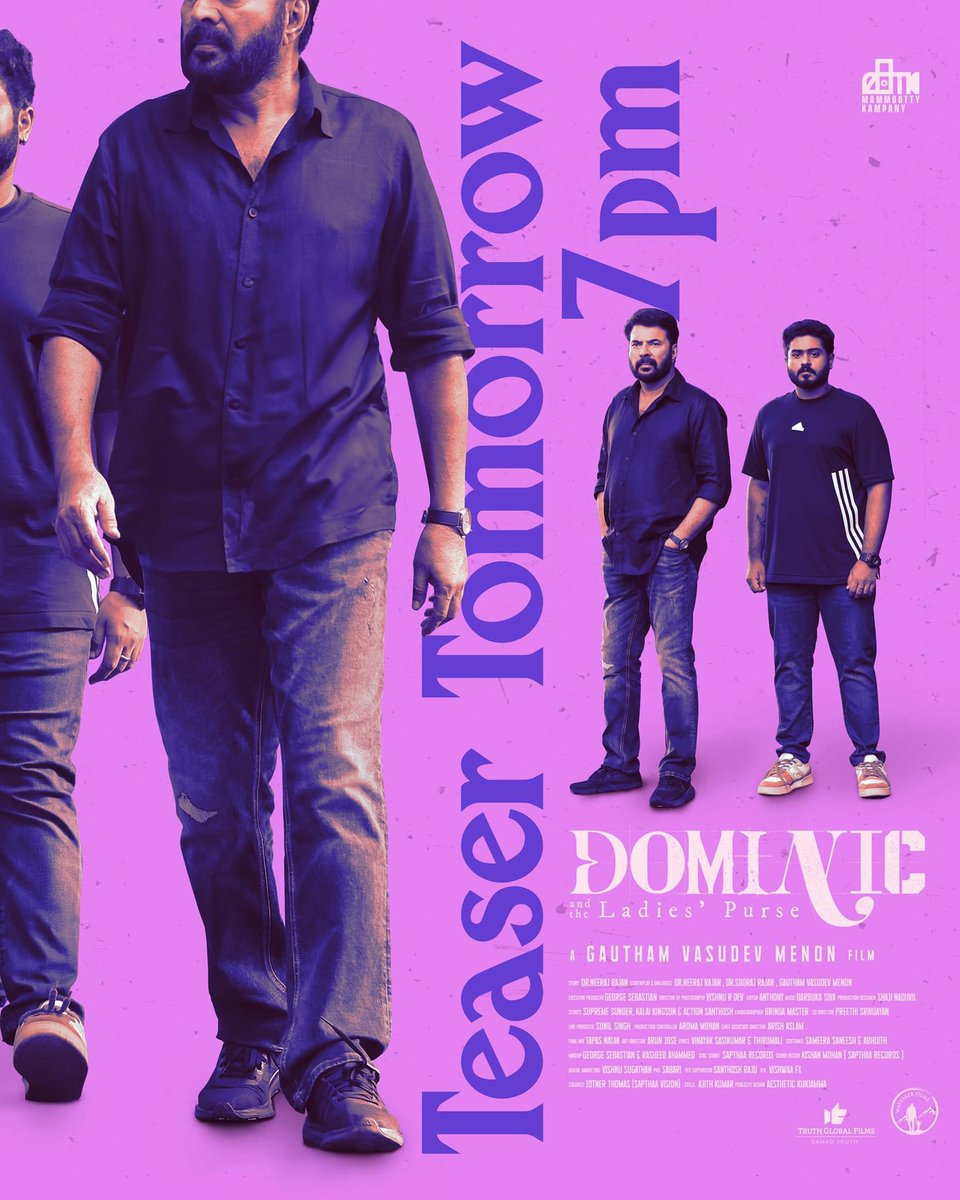 Gokul Suresh (@actorgokul) on Twitter photo #DominicAndTheLadiesPurse
Teaser release at 7 PM tomorrow! ๐
<a href="/mammukka/">Mammootty</a>
<a href="/menongautham/">Gauthamvasudevmenon</a>
<a href="/MKampanyOffl/">MammoottyKampany</a> #DominicAndTheLadiesPurse
Teaser release at 7 PM tomorrow! ๐
<a href="/mammukka/">Mammootty</a>
<a href="/menongautham/">Gauthamvasudevmenon</a>
<a href="/MKampanyOffl/">MammoottyKampany</a>