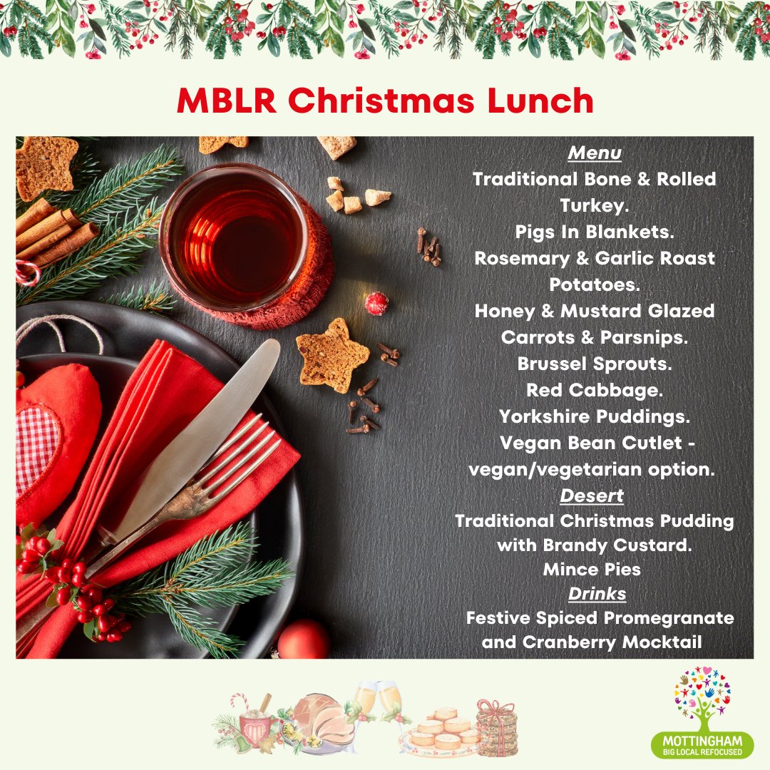 MBLR_Mott's tweet photo. Grab your refundable tickets for our Christmas Lunch! 🎟️
🎄 Visit the MBLR team at the Mottingham Community Centre on
Monday afternoons, Tuesdays & Thursdays to get your tickets.
Enjoy a Christmas Meal and festive hot drinks.
Hope to see you there!
#communitylunch #mblr https://t.co/i2eweakVpm