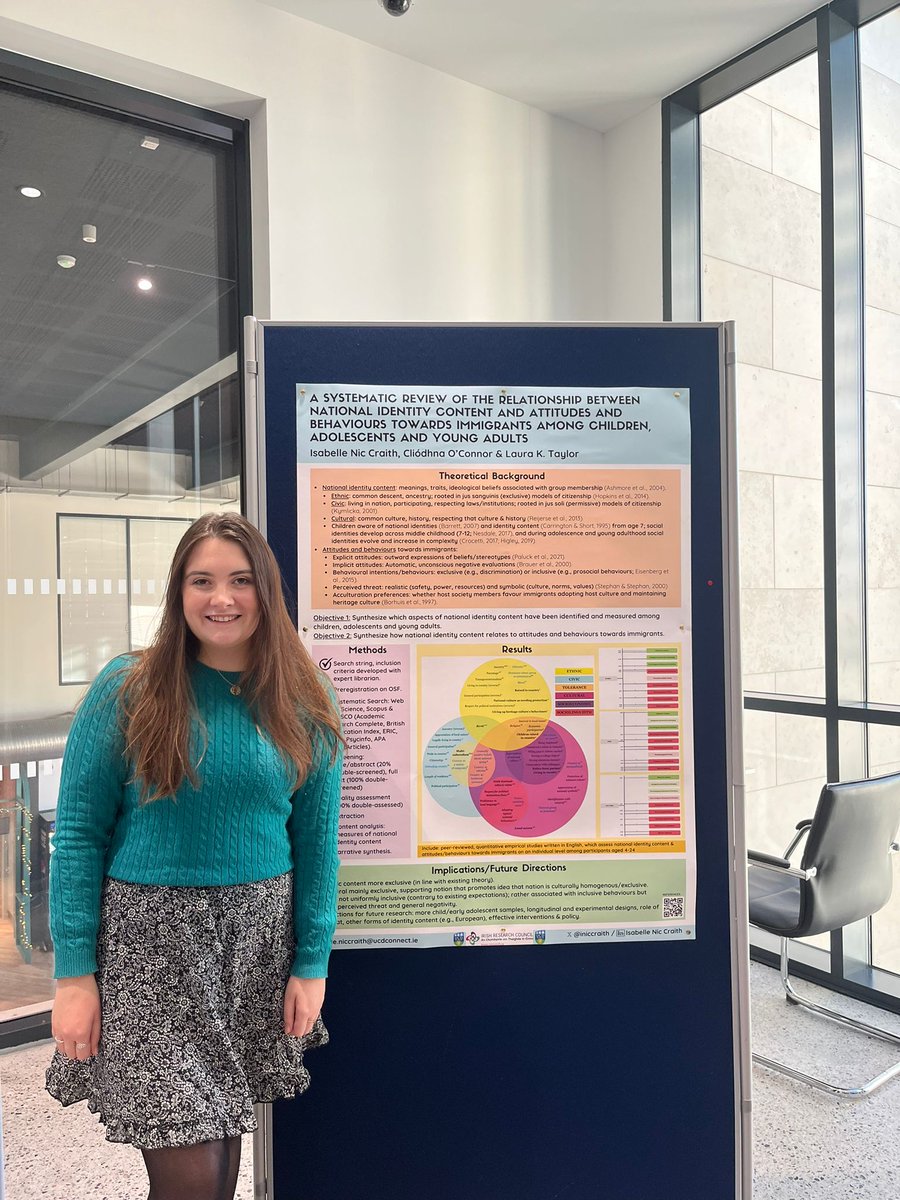 Isabelle Nic Craith 🌻⭕️ (@iniccraith) on Twitter photo Another fantastic <a href="/UCDPsychology/">UCD Psychology</a> #ResearchDay2025! It was wonderful to hear about all the fantastic work going on in our school.
Thanks to all who came to my poster and had such great comments to make on my <a href="/Researchirel/">Research Ireland</a> PhD research, and to <a href="/_vivianliu_/">Vivian Liu</a> for the photos. Another fantastic <a href="/UCDPsychology/">UCD Psychology</a> #ResearchDay2025! It was wonderful to hear about all the fantastic work going on in our school.
Thanks to all who came to my poster and had such great comments to make on my <a href="/Researchirel/">Research Ireland</a> PhD research, and to <a href="/_vivianliu_/">Vivian Liu</a> for the photos.