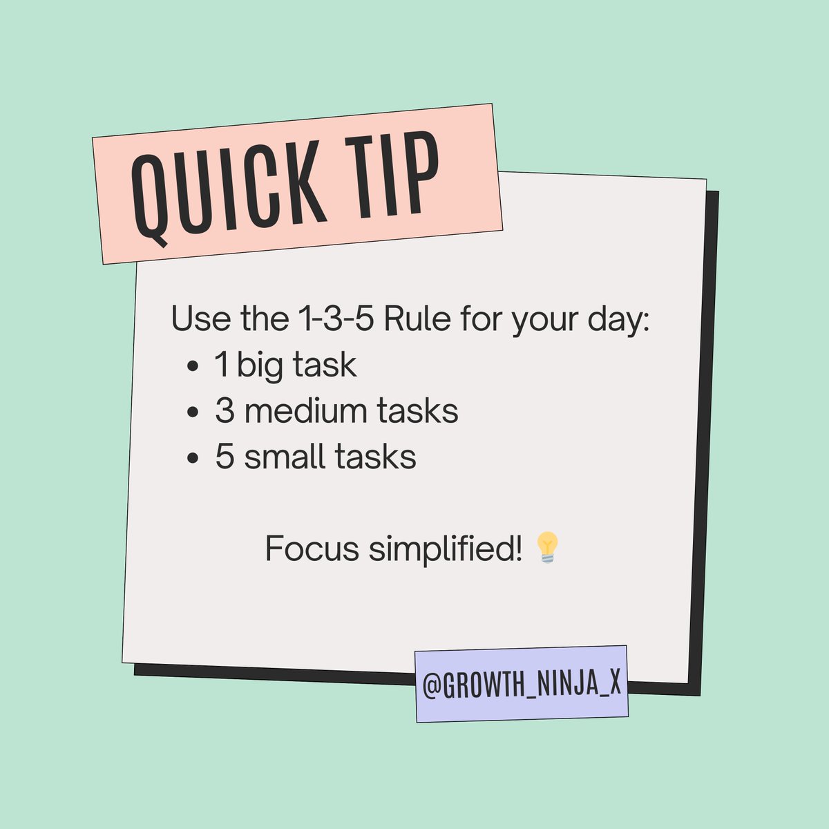 Growth_Ninja_X's tweet photo. #growthninja #ProductivityTips #FocusOnSuccess https://t.co/aq7XnHiZJX