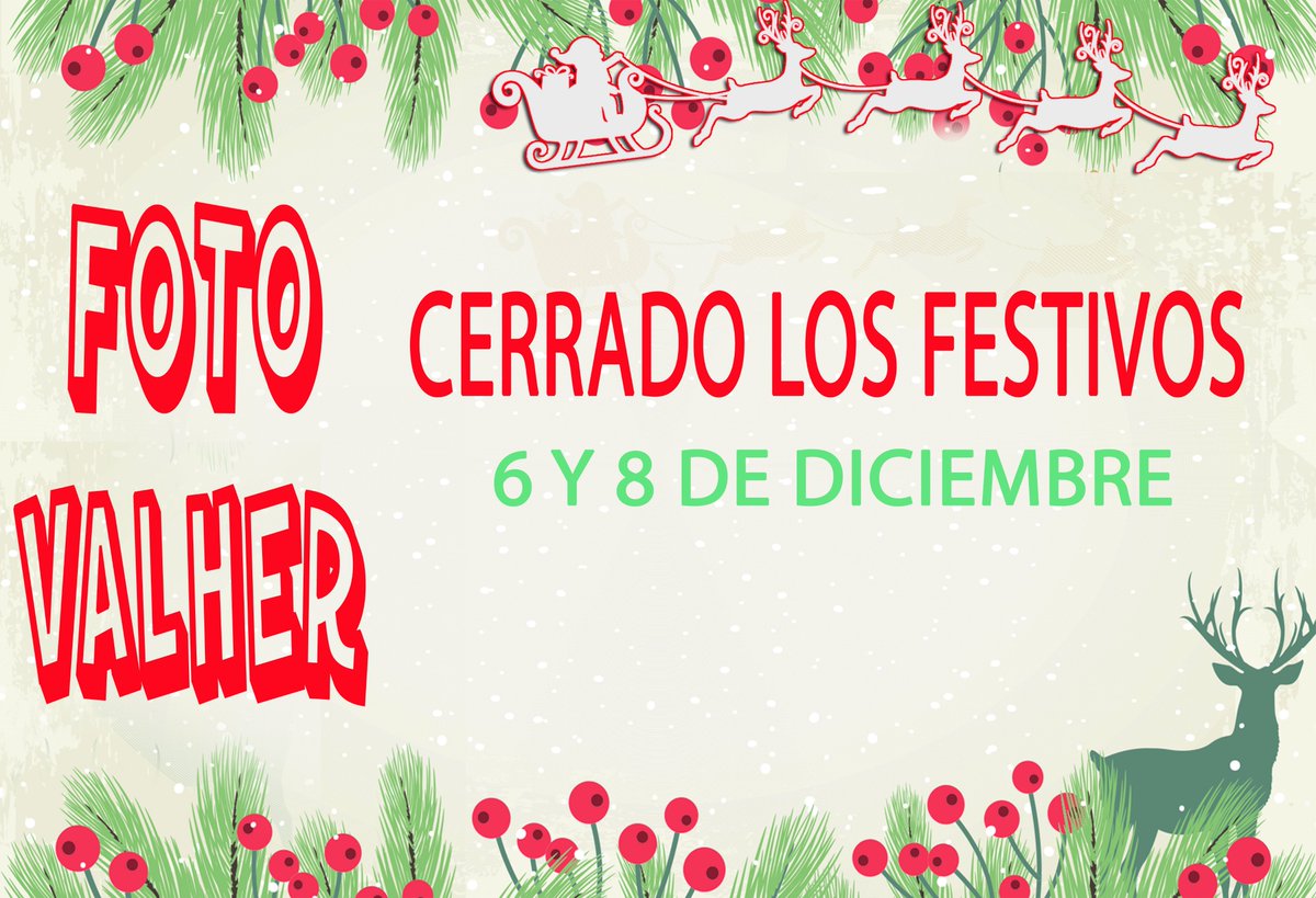 FotoValher's tweet photo. Horario #FotoValher 6 y 8 de diciembre

⚠Los días festivos viernes 6 y domingo 8 de diciembre de 2024 permaneceremos cerrados.

https://t.co/2jPYjXf7f6

#fotovalhericod @Seguidores  #regalosdenavidad #copiasfotos https://t.co/VWgRxGLub3