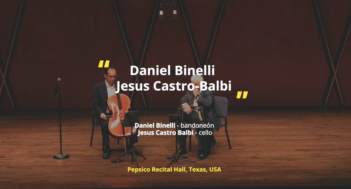 (TCU) - GUEST ARTIST RECITAL SERIES Stories of Tango" Daniel Binelli-bandoneon / Jesus Castro-Balbi-cello Pepsico Recital Hall, Texas, USA
youtu.be/mdoCTjclDZM?si…