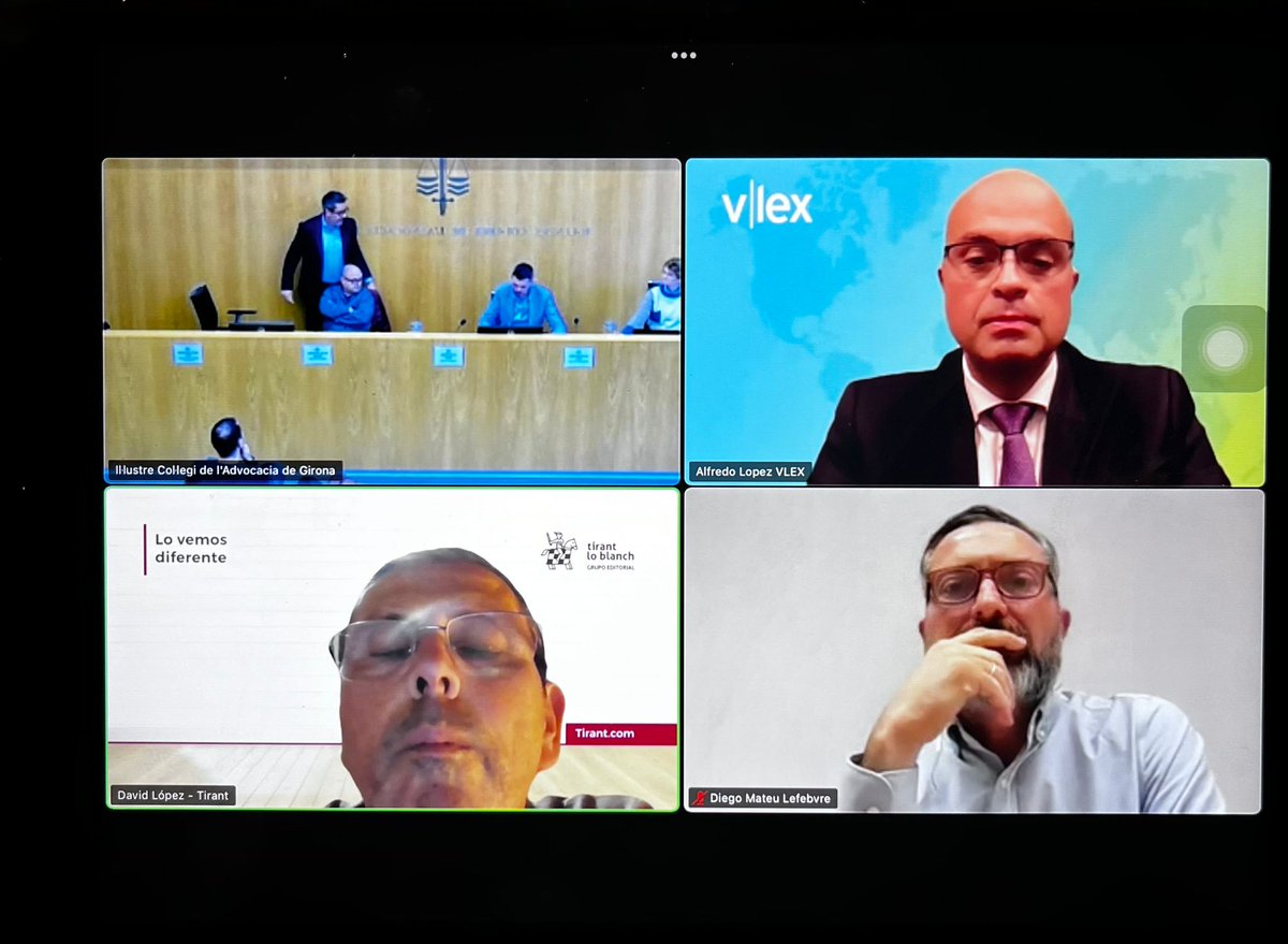 ICAG (@icagirona) on Twitter photo Avui hem dut a terme la sessió sobre IA aplicada a la pràctica de l'#advocacia. Hem tractat la IA i les bbdd jurídiques amb representants de diferents editorials jurídiques: <a href="/vlex_es/">vlex_es</a>, <a href="/Lefebvre_ES/">Lefebvre</a> i <a href="/Tirant_ESP/">Tirant España</a>. Després hem tractat de ChatGPT amb l'advocat de l'#ICAG, Ivan Muñoz. Avui hem dut a terme la sessió sobre IA aplicada a la pràctica de l'#advocacia. Hem tractat la IA i les bbdd jurídiques amb representants de diferents editorials jurídiques: <a href="/vlex_es/">vlex_es</a>, <a href="/Lefebvre_ES/">Lefebvre</a> i <a href="/Tirant_ESP/">Tirant España</a>. Després hem tractat de ChatGPT amb l'advocat de l'#ICAG, Ivan Muñoz.