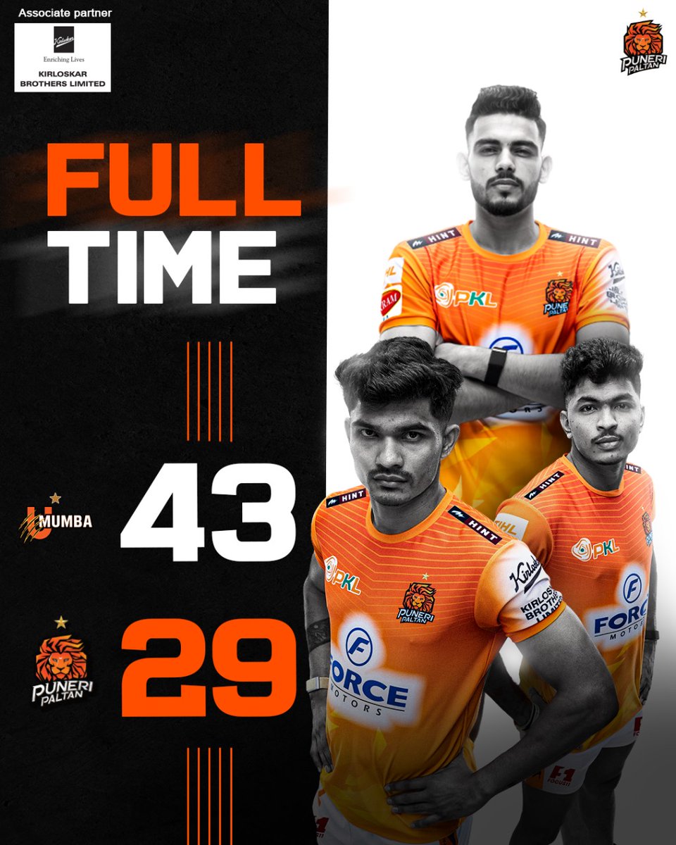PuneriPaltan's tweet photo. आजचा दिवस आपला नव्हता!!
पण पुणे आज आम्ही तुमचा आवाज ऐकला
आपण परत येऊ पुन्हा एकदा नवीन जोषात 💪🏻
#Match16 | #MUMvsPUN | #PuneriPaltan | #PaltangiriContinues | #पुन्हाहोऊदेPaltangiri | #PKL11 | #ProKabaddi https://t.co/GKHxD7FRiT