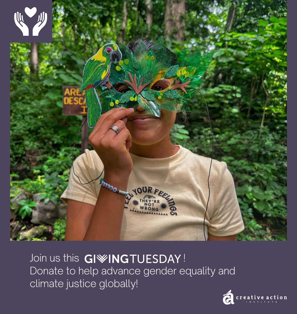 This #GivingTuesday, support Creative Action Institute as we empower communities to use creativity to advocate for gender equity and climate justice.

Donate now and be part of the movement: givebutter.com/GiveCreative
#EmpowerThroughArt #SupportEducation #CreativityForChange