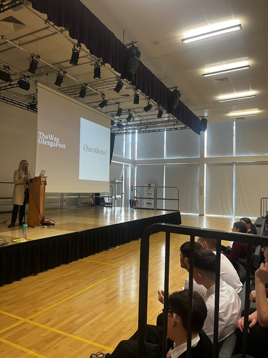 A privilege to have <a href="/weeglesgapoet/">The Wee Glesga Poet</a> at <a href="/AlloaAcademy/">Alloa Academy</a>. Emma shared her experiences,as well as some of her amazing poetry (Where did it all go wrong?,  Why do women stay, and Lost). “Keep moving, you won’t be Lost forever” is a particularly poignant message. #16DaysofActivisim2024