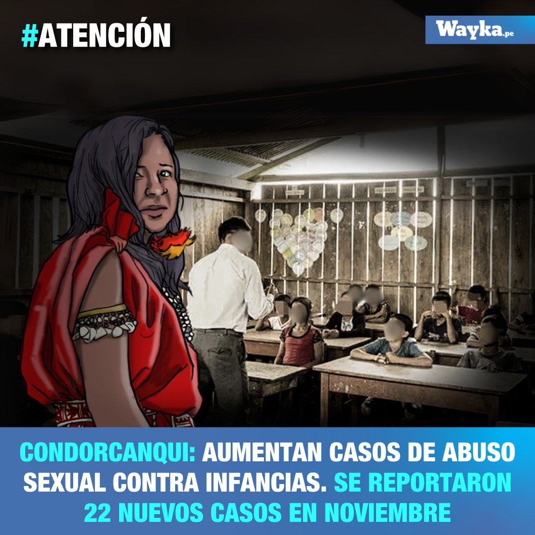 ‼️El gobierno sigue fallando estrepitosamente en Condorcanqui. Nuevos casos de abuso sexual se han reportado en el último mes, pese a las promesas de las autoridades de hacerse cargo. En noviembre se registraron 22 nuevas denuncias de violencia sexual, haciendo un total de 80 en