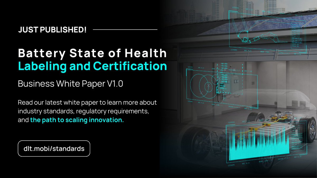 Building a more circular, efficient, compliant battery value chain begins with closing information-sharing gaps. This means standardizing data exchange and verification protocols across the battery lifecycle. 🌐

➡️ Dive into our latest white paper: dlt.mobi/standards/