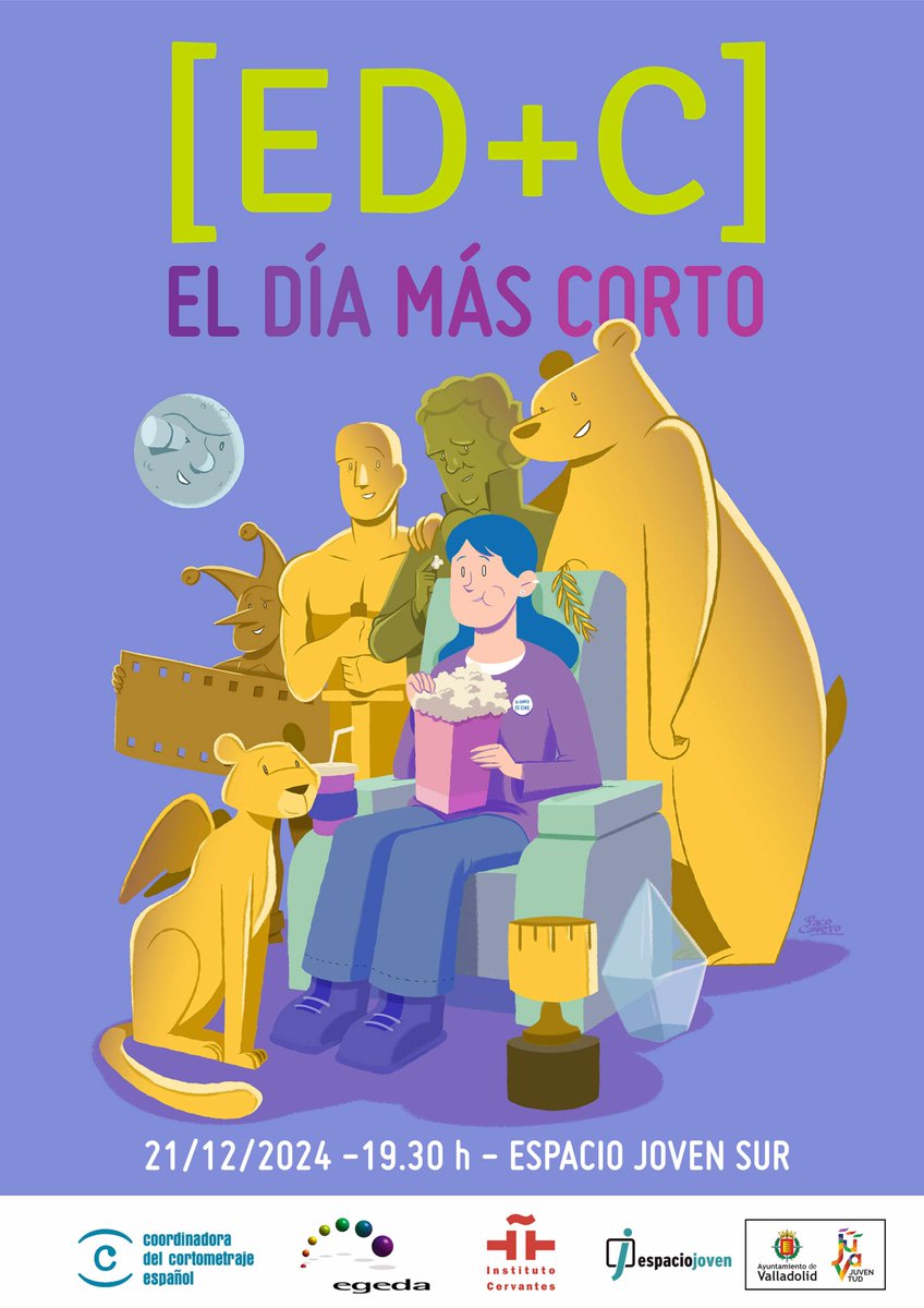 Espacio Joven Sur (@ejovensurva) on Twitter photo El próximo sábado 21 de diciembre de 2024 a las 19:30 horas celebramos una edición más de "El día más corto" en el <a href="/ejovensurVA/">Espacio Joven Sur</a>. La proyección se celebrará en nuestro auditorio con entrada libre hasta completar aforo.
Tienes toda la INFO en nuestra web:
espaciojovensur.org/agenda/el-dia-… El próximo sábado 21 de diciembre de 2024 a las 19:30 horas celebramos una edición más de "El día más corto" en el <a href="/ejovensurVA/">Espacio Joven Sur</a>. La proyección se celebrará en nuestro auditorio con entrada libre hasta completar aforo.
Tienes toda la INFO en nuestra web:
espaciojovensur.org/agenda/el-dia-…