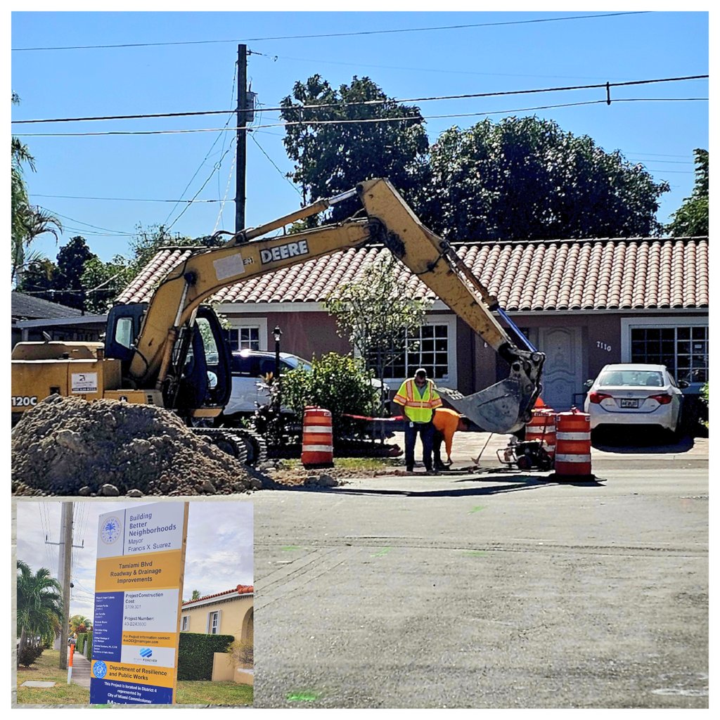 antoniodivine's tweet photo. Avoid SW 4th St. between 71 & 72 Ave. and 71 Ave between 3rd & 4th St #Flagami due to construction 🚧.
Thanks to the project to better our drainage & roadway systems.
Thanks to @Manolo4Miami for spearheading the betterment of our neighborhood #District4.
Be aware of workers! https://t.co/225S9tEFJI