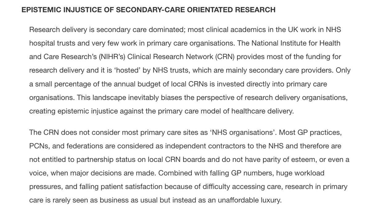 GPs not being 'formally part of the NHS' (doi.org/10.1136/bmj.q2…) has been a very important barrier to primary care research reaching it's full potential in the UK (doi.org/10.3399/bjgp23…) <a href="/Bowercpcman/">Peter Bower</a> <a href="/SophieParkOx/">Sophie Park</a> @HelenRSalisbury <a href="/mgtmccartney/">Margaret McCartney</a> <a href="/docmagsy/">Margaret Ikpoh</a>