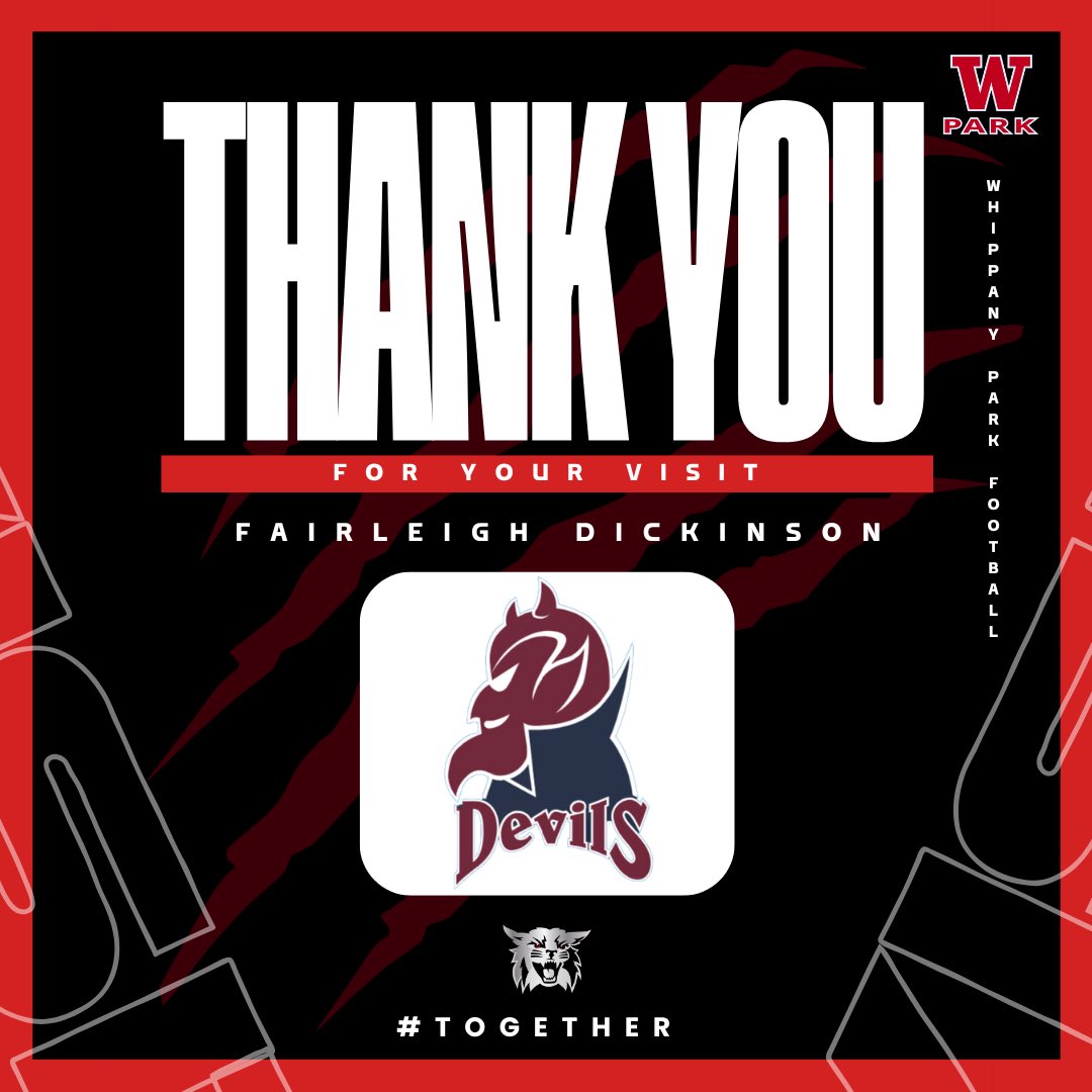 CoachMaginnis's tweet photo. Thank you @CoachAVC_FDU from @FDUFootball for stopping by @WhippanyParkFB to recruit our players‼️

FDU is home to WP alumni @UratoPeter 🔥 

#ADT   |   #TOGETHER   🟥🐾⬜️ https://t.co/qxBOb1Hfgq