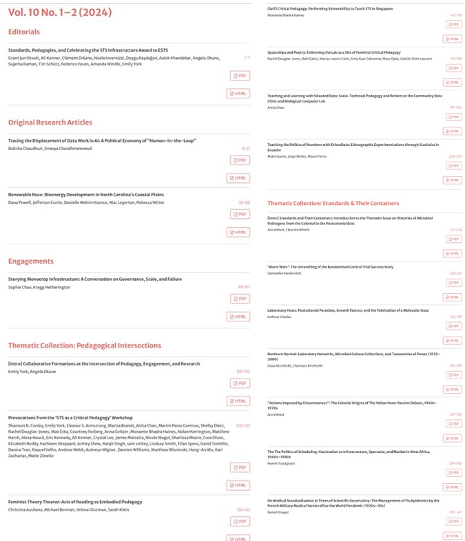 eSTSjournal's tweet image. 📢📢📢10.1-2 Out Now!

includes 2 ORA, 1 Engagement, &amp;amp; 2 collections on microbial standards &amp;amp; STS Pedagogies, covering topics of #colonialism #vaccination #bioenergy #AI #Agribiopolitics #CriticalPedagogy  &amp;amp; more: bit.ly/4eYRZVI

Associated Data: bit.ly/49lZiVW