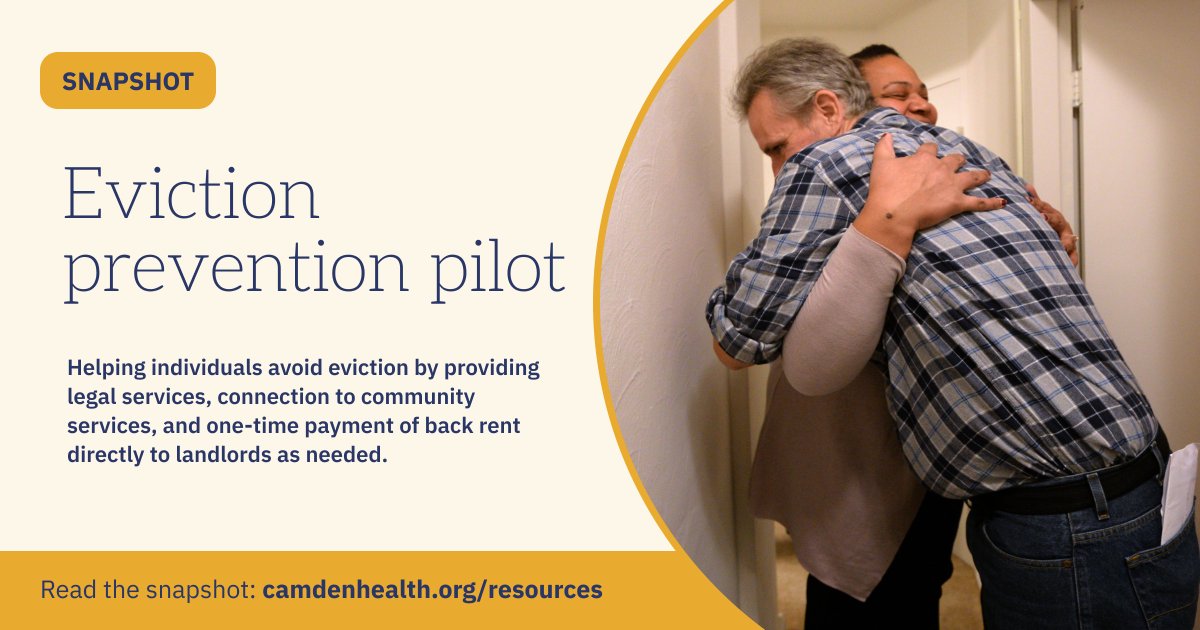 We are committed to preventing evictions and promoting #HousingStability for individuals with complex health needs. Read more about our #EvictionPrevention pilot coordinated through our Medical-Legal Partnership program: camdenhealth.org/resources/evic…