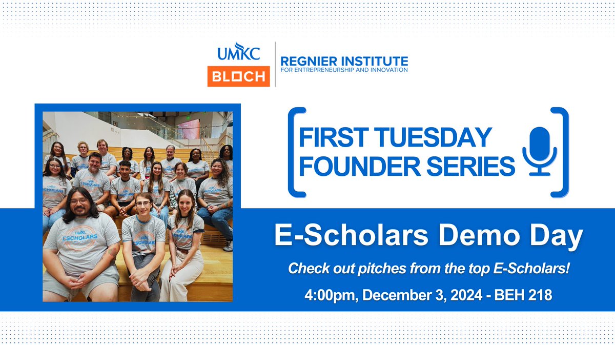 Today at 4:00 - First Tuesday Founder Series

Celebrate the entrepreneurial journey of the E-Scholars as  they showcase their innovative ventures at this semester's Demo Day! 

Demo Day will begin at 4:00pm in Bloch Executive Hall   218. See you there!