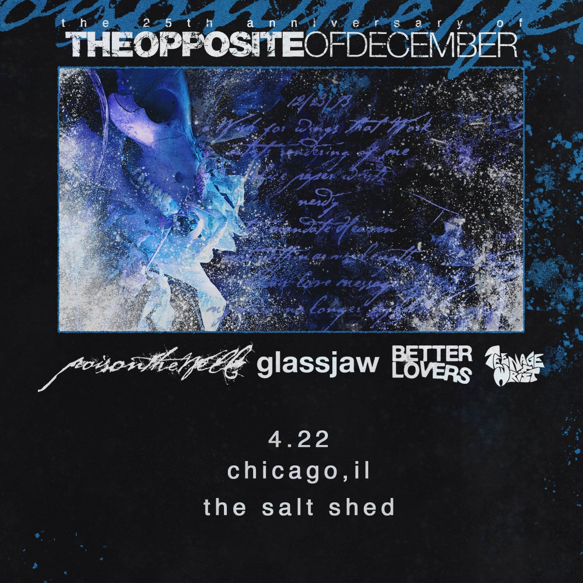 This April, Poison the Well heads to the Shed to celebrate 25 years of their debut album The Opposite of December! Tickets go on sale this Friday, 12/6 @ 10am CT!
