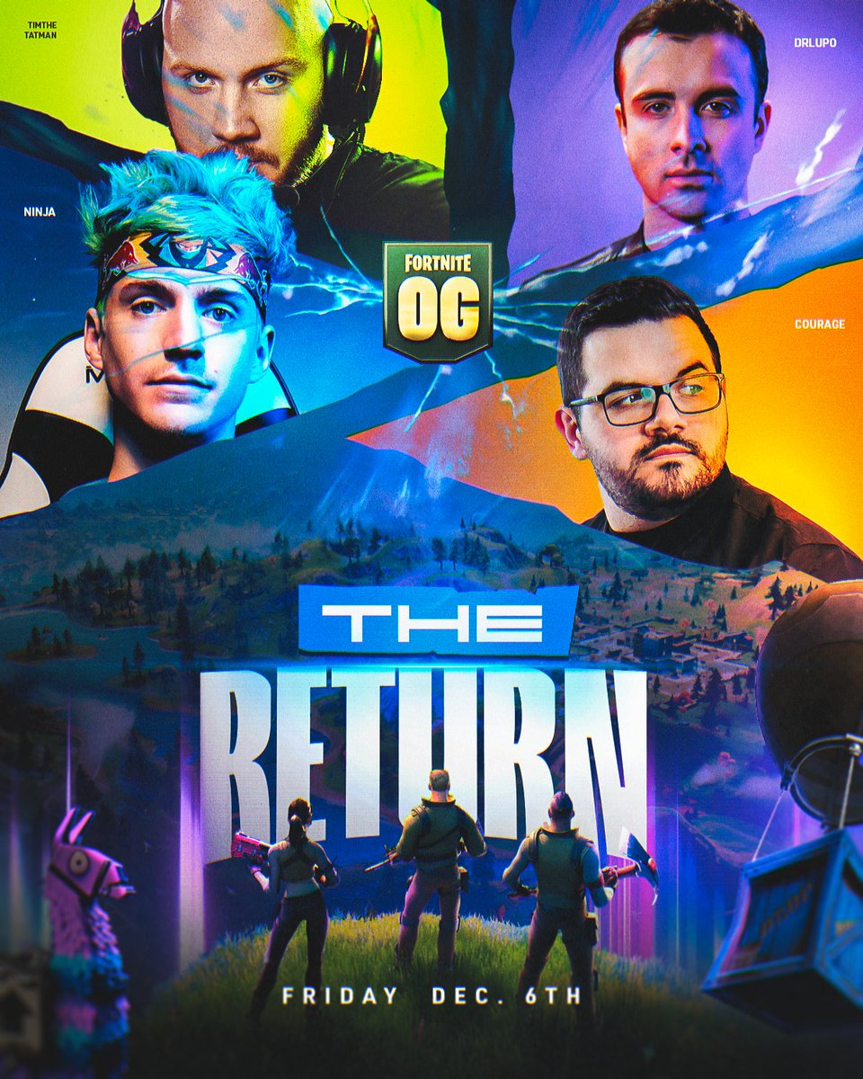 7 years later...The OG Fortnite squad is BACK playing OG Fortnite!

<a href="/Ninja/">Ninja</a> 
<a href="/DrLupo/">DrLupo</a> 
<a href="/timthetatman/">timthetatman👑</a> 

Friday.