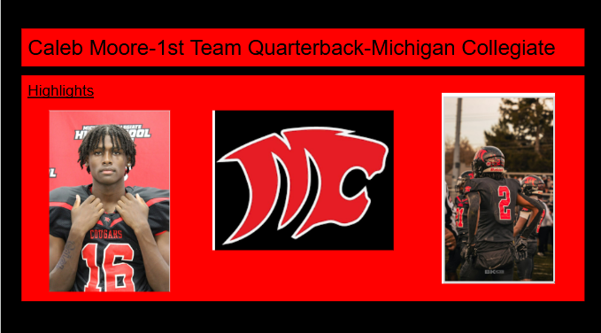 MacombCoaches's tweet photo. Macomb County 1st Team Tier 3 QB @MichiganColleg2 Caleb Moore @Ctmoore02 https://t.co/JHvh1Fpkf6