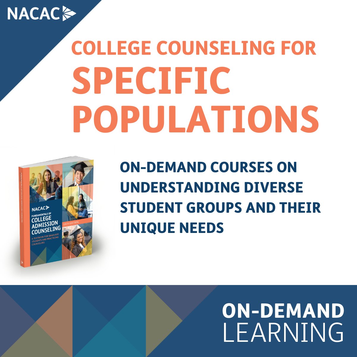 #NACAC has created a new series of on-demand courses on college counseling for specific populations. These courses will also explore how you can improve outcomes using targeted strategies and demonstrate how these concepts can be applied to real scenarios. ow.ly/RVpA50U6jGk