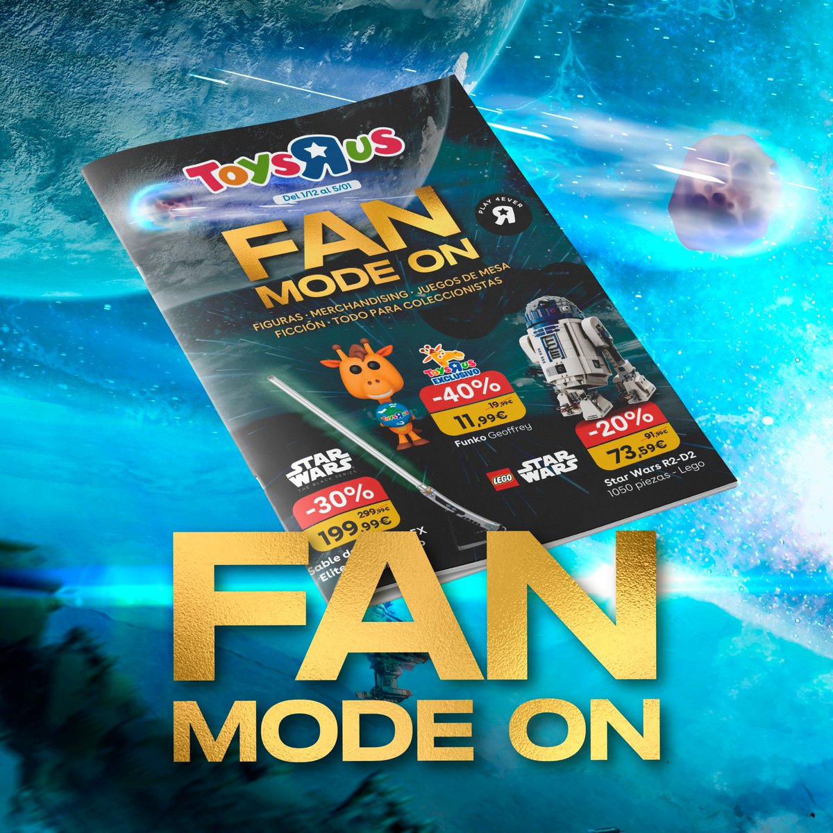ToysRUsEsp's tweet photo. 🌟 ¡FAN MODE ON! 🌟

¡Vuelve nuestro catálogo para fans! 🌌 Encuentra figuras coleccionables, sets de LEGO, sables láser y más para completar tu colección o hacer el regalo épico de estas fiestas. 🎁✨

Descúbrelo en https://t.co/MuMt14vAks https://t.co/kHEsXvB2sW